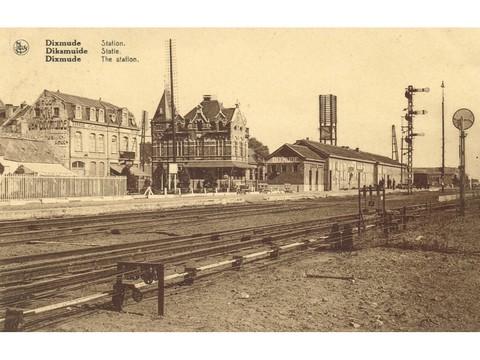 Postkaart van het oud station van Diksmuide.
