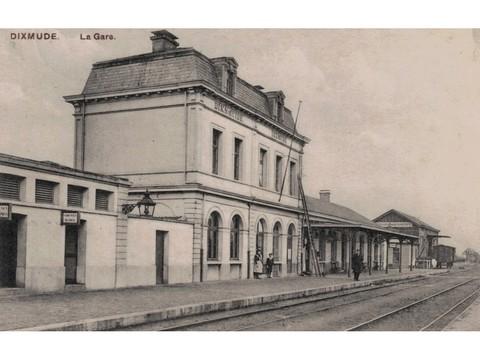 Postkaart van het oud station van Diksmuide.