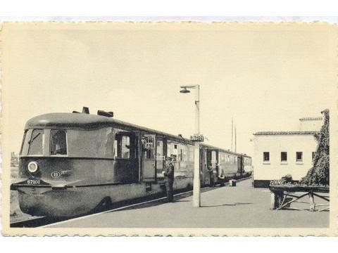 Postkaart van het oud station van Koksijde.