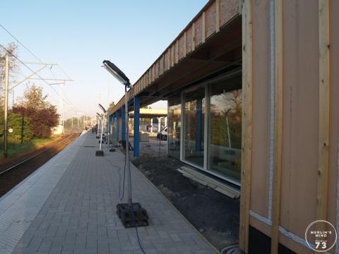 Werken aan het station Koksijde.