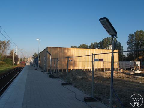 Werken aan het station Koksijde.