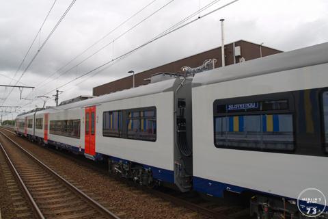 MR08, ook gekend als Desiro, te Lichtervelde. Dit was een testrit tussen Brugge en Lichtervelde.